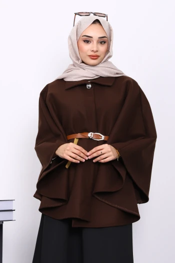 Kahverengi Kemerli Kaşe Panço