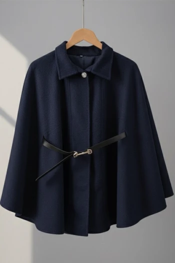 Lacivert Kemerli Kaşe Panço