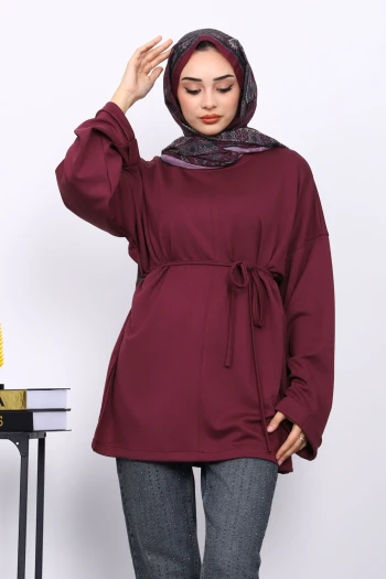 Mürdüm Duble Kol Modal Tunik