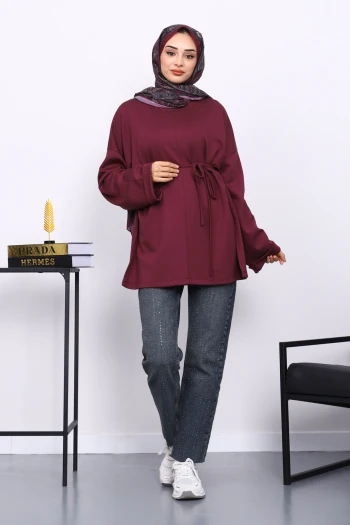 Mürdüm Duble Kol Modal Tunik