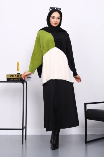 Siyah Bisiklet Yaka Yumoş Triko Kazak