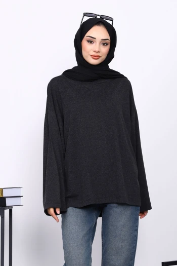 Siyah Yarım Balıkçı Yaka Bluz
