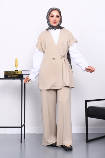 Taş Yelek Pantolonlu Cupra Modal Takım