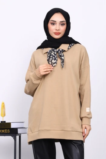 Vizon Gömlek Yaka Fittilli Tunik