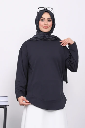 Antrasit Bisiklet Yaka Modal Sweat