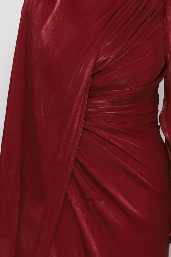 Bordo Önü Büzgülü Abiye