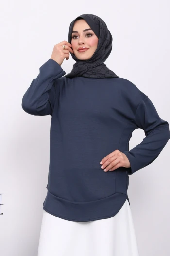 Füme Bisiklet Yaka Modal Sweat