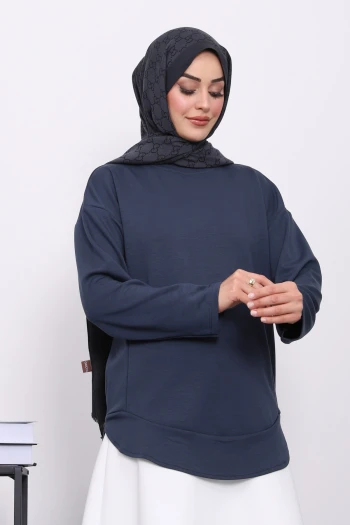 Füme Bisiklet Yaka Modal Sweat