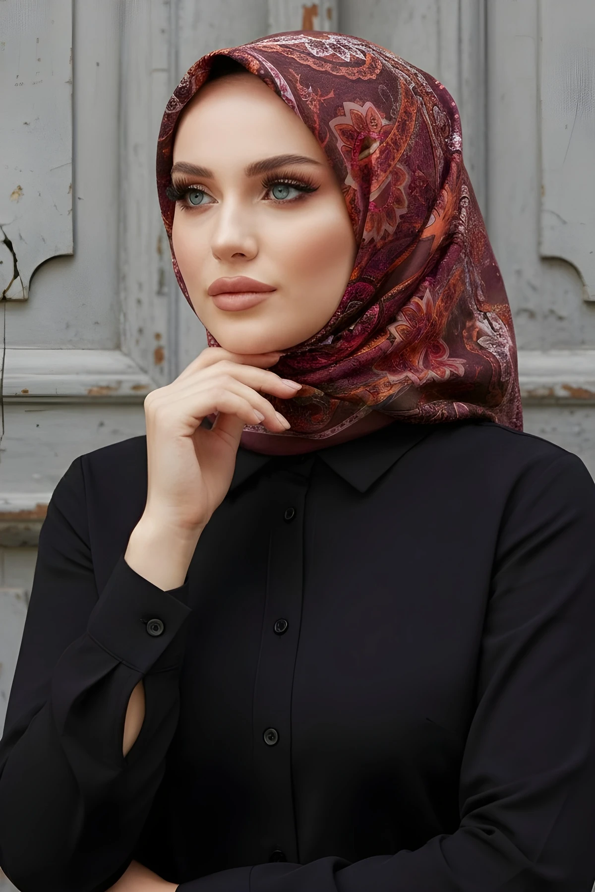 Fuşya İpekhan Soft Dijital Pamuklu Eşarp