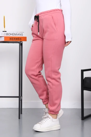 Gül Kurusu Üç İplik Şardonlu Eşofman Altı