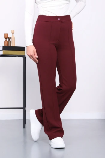 Mürdüm Çimalı İspanyol Paça Pantolon