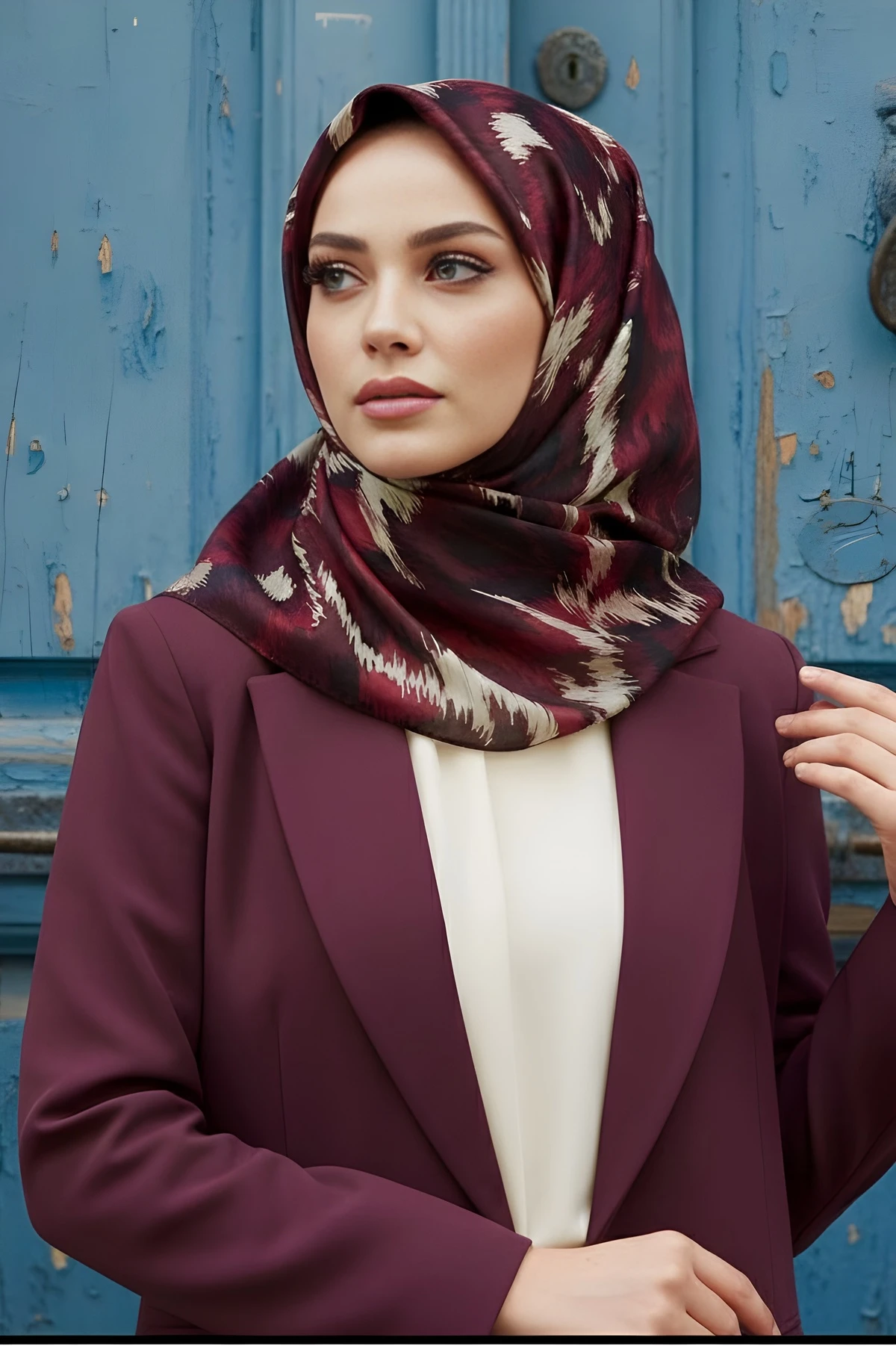 Mürdüm İpekhan Soft Dijital Pamuklu Eşarp