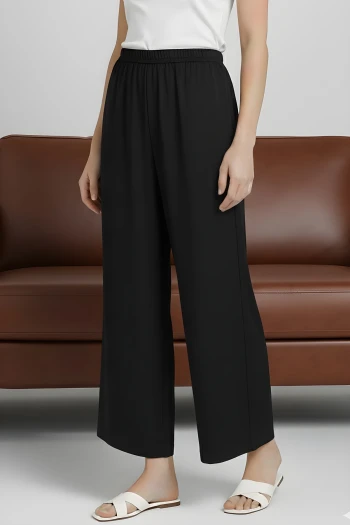 Siyah Bel Lastikli Pantolon Astar