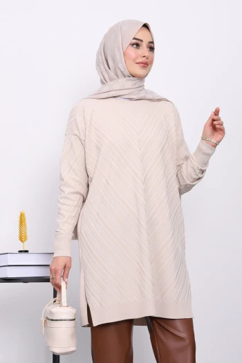 Taş Soğuk İplik Merserize Triko Tunik