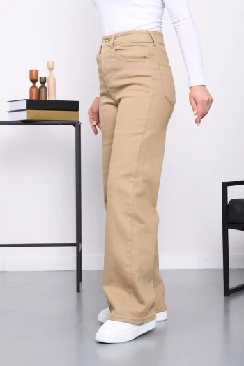 Vizon Yüksek Bel Palazzo Kot Pantolon