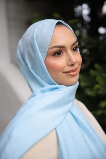 Bebe Mavi İpekhan Pamuk Jakarlı Şal