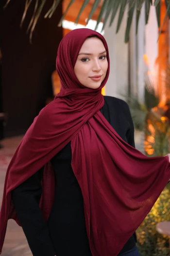Bordo Cazz Scarf Penye Şal