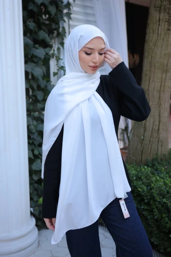 Ekru Five Medine İpeği Şal