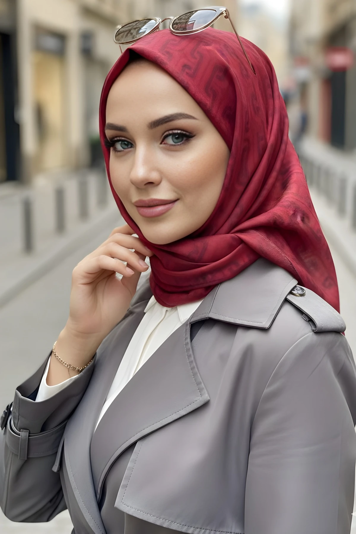 Fuşya Soft Dijital Pamuklu Eşarp