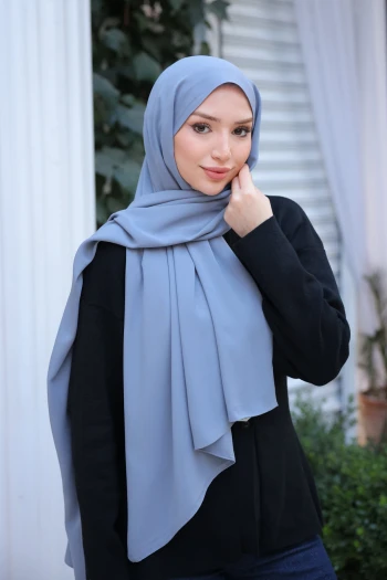 Koyu Gri Five Medine İpeği Şal