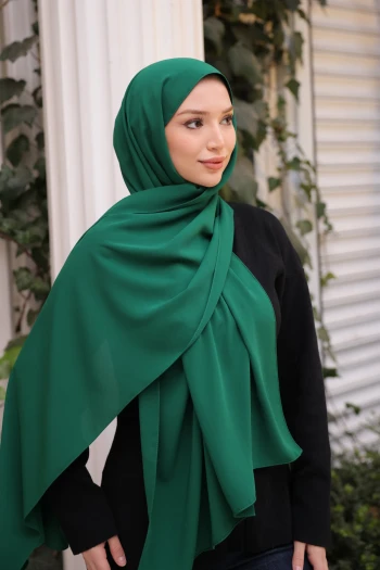 Koyu Yeşil Five Medine İpeği Şal