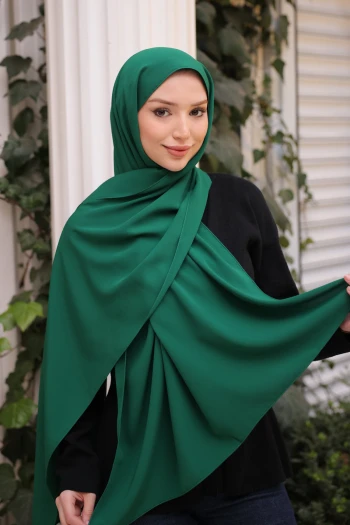 Koyu Yeşil Five Medine İpeği Şal