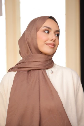 Koyuv Vizon İpekhan Pamuk Jakarlı Şal