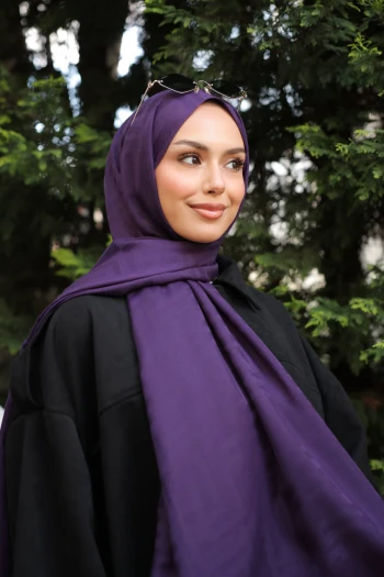 Mor İpekhan Pamuk Jakarlı Şal