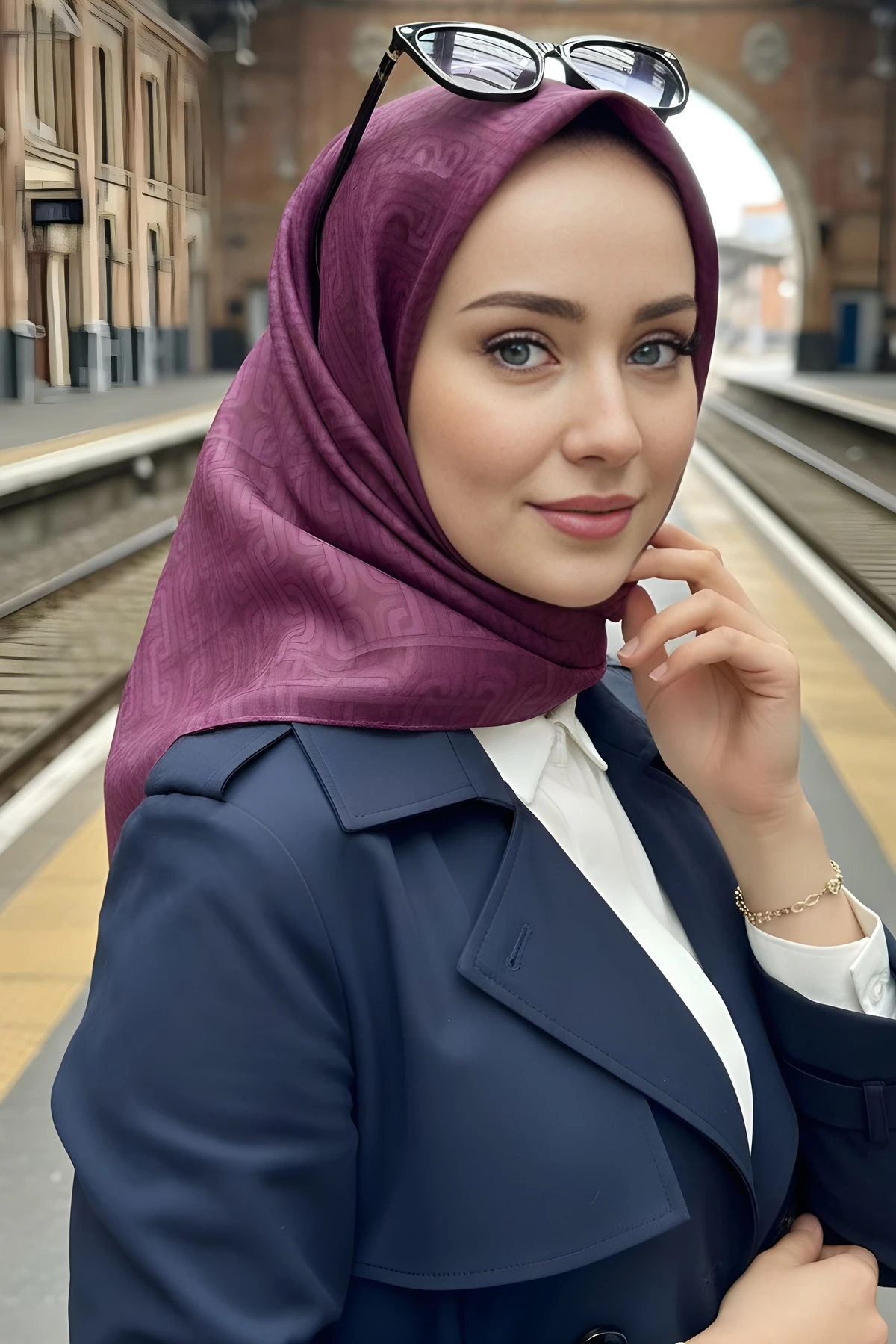 Mürdüm Soft Dijital Pamuklu Eşarp