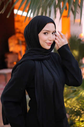 Siyah Cazz Scarf Penye Şal