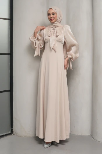 Taş Balon Kol Taş Detaylı Abiye