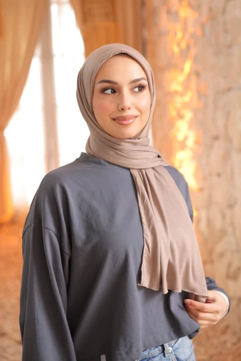 Vizon Helen Önü Süngerli Pratik Penye Şal