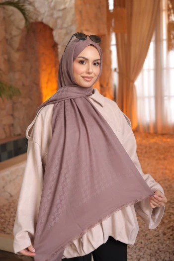 Vizon İpekhan Pamuk Jakarlı Şal