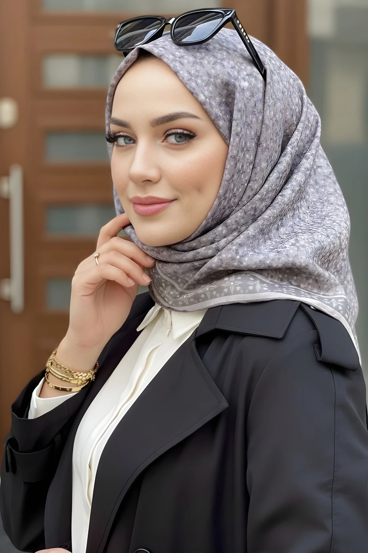 Vizon Soft Dijital Pamuklu Eşarp