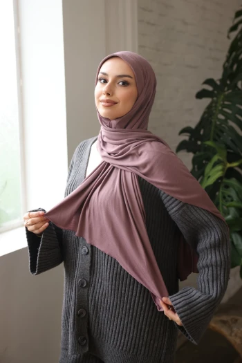 Gül Kurusu Helen Önü Süngerli Pratik Penye Şal