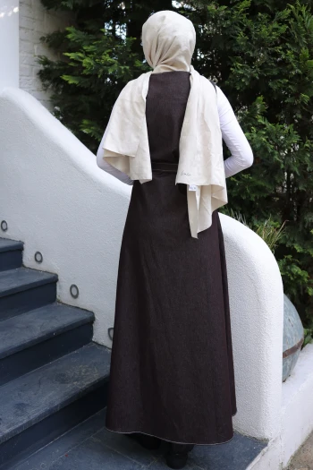 Kahverengi Düğmeli Cepli Kot Jile