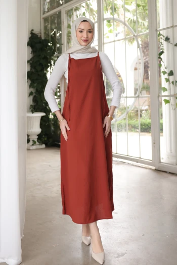 Kiremit İp Askılı Jile Elbise