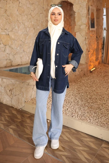 Lacivert Cepli Kot Ceket