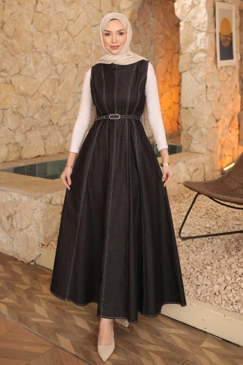 Siyah Kemerli Cepli Kot Jile