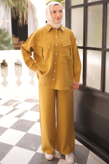 Hardal Cepli Tunik Pantolonlu Tensel Takım