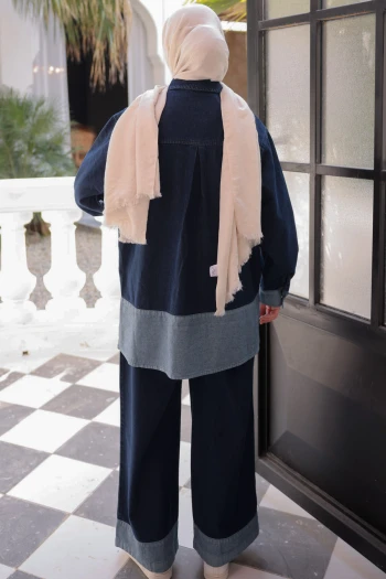 Lacivert Ceket Pantolonlu Kot Takım