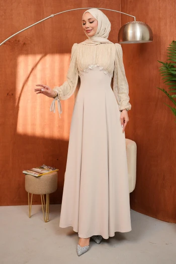 Vizon Kol Sırt Bağlama Detaylı Abiye