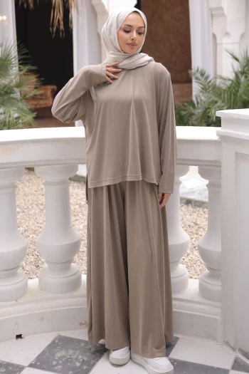 Vizon Sweat Pantolonlu Modal Takım