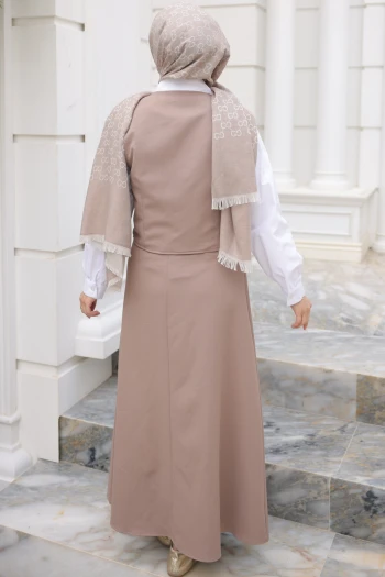 Vizon Yelek Kombinli Gömlek Etekli Takım