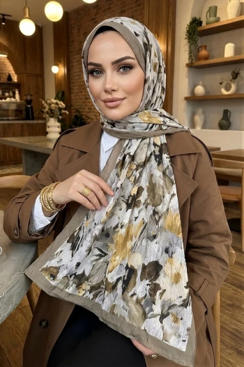 Yeşil İpekhan Desenli Kraş Şal