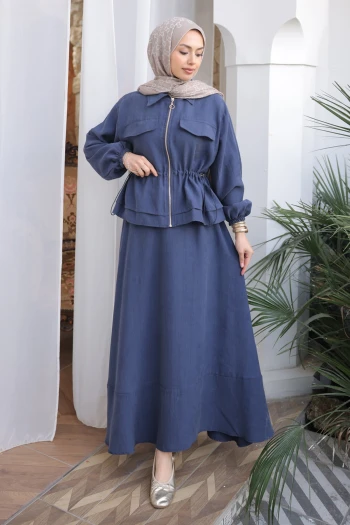 Lacivert Ceket Etekli Takım