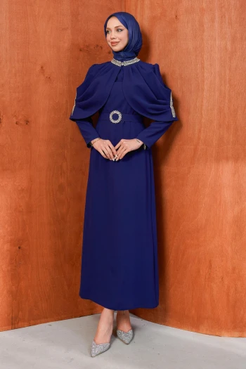 Lacivert Vibrant Abiye