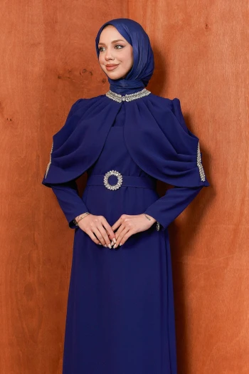 Lacivert Vibrant Abiye