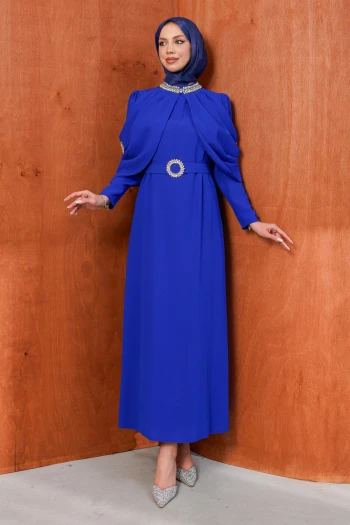 Saks Mavi Vibrant Abiye