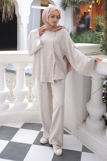 Taş Kimono Pantolonlu Takım